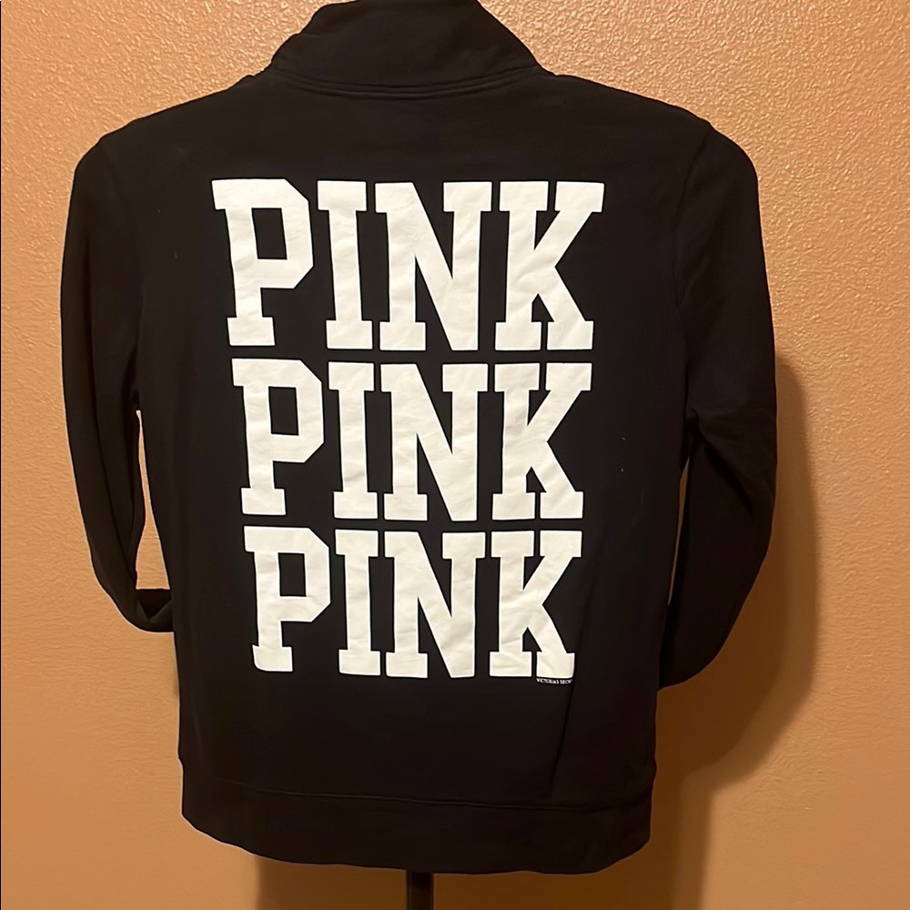 Black Jacket with White PINK Logo